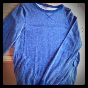 Express blue pull over waffle neck sweater S